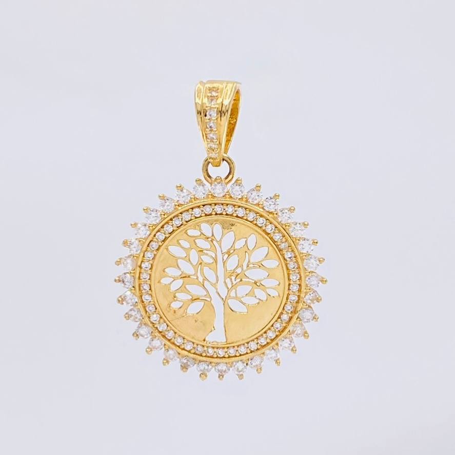 Dije Dije Medalla Arbol De La Vida 4.95 g / 3.4 cm Oro Amarillo 18K