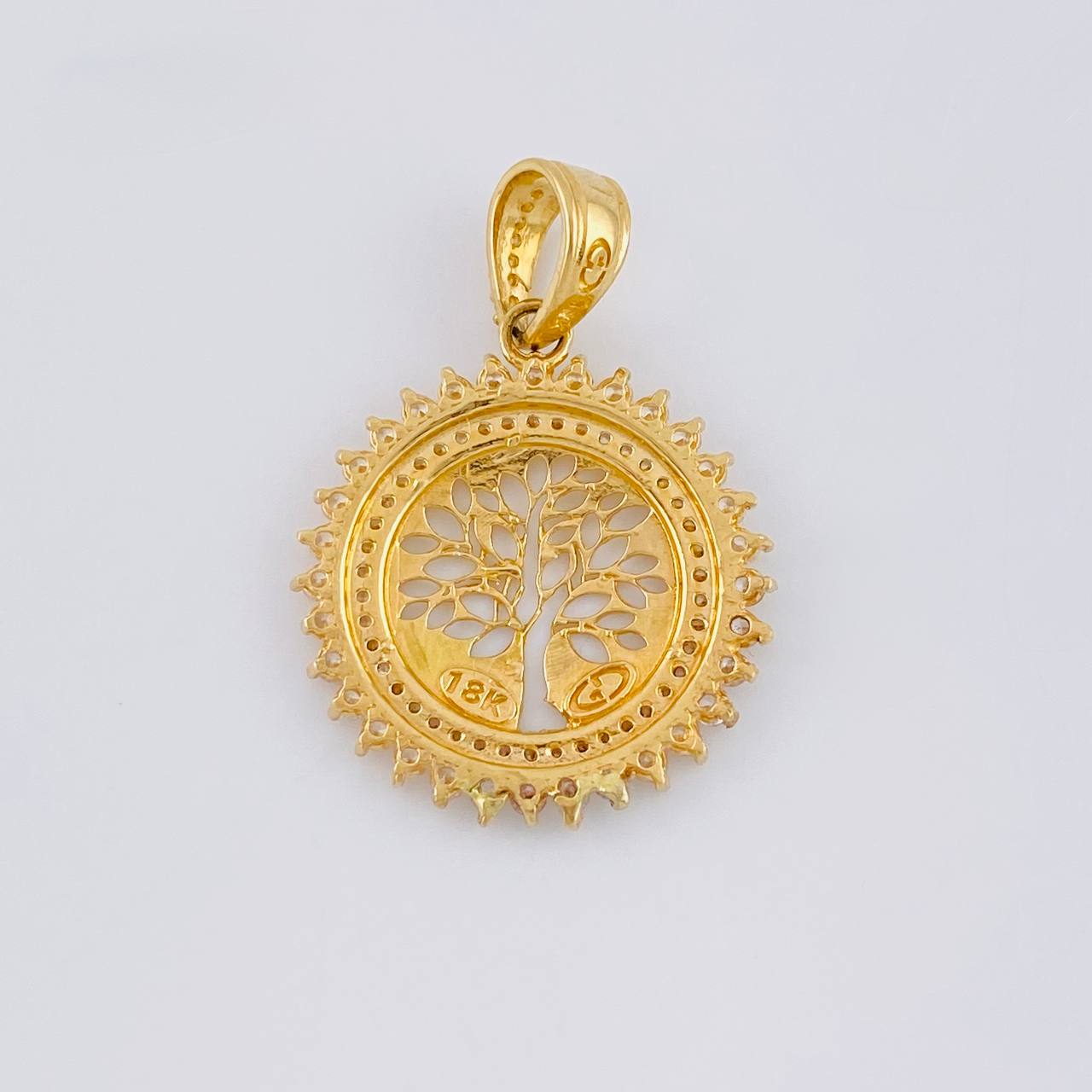 Dije Dije Medalla Arbol De La Vida 4.95 g / 3.4 cm Oro Amarillo 18K