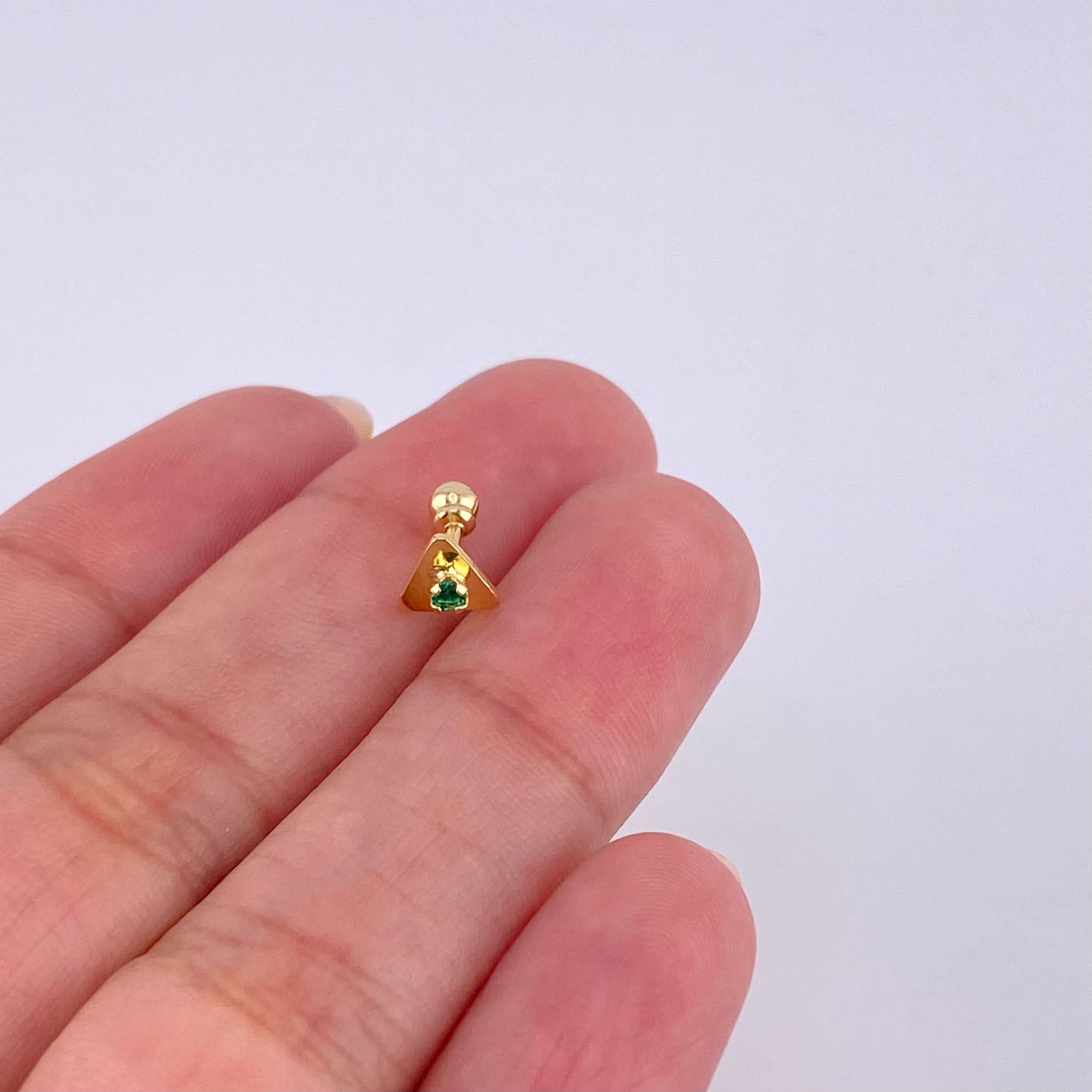 Piercing Chispa Triangulo 0.4 g / 0.9 cm Oro Amarillo 18K