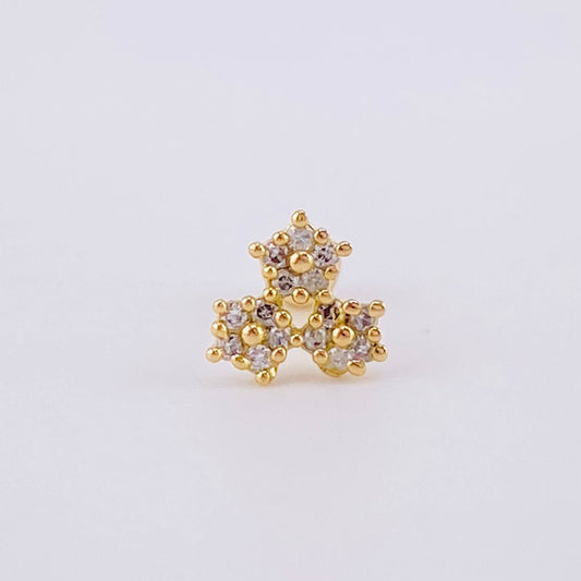 Piercing Trio De Estrellas 0.4 g / 0.9 cm Oro Amarillo 18K