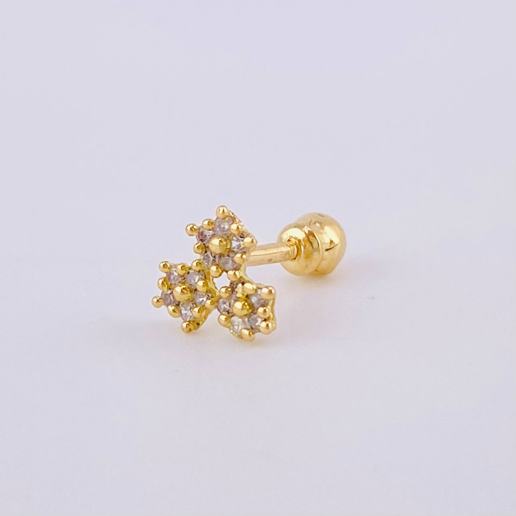 Piercing Trio De Estrellas 0.45 g / 1 cm Oro Amarillo 18K