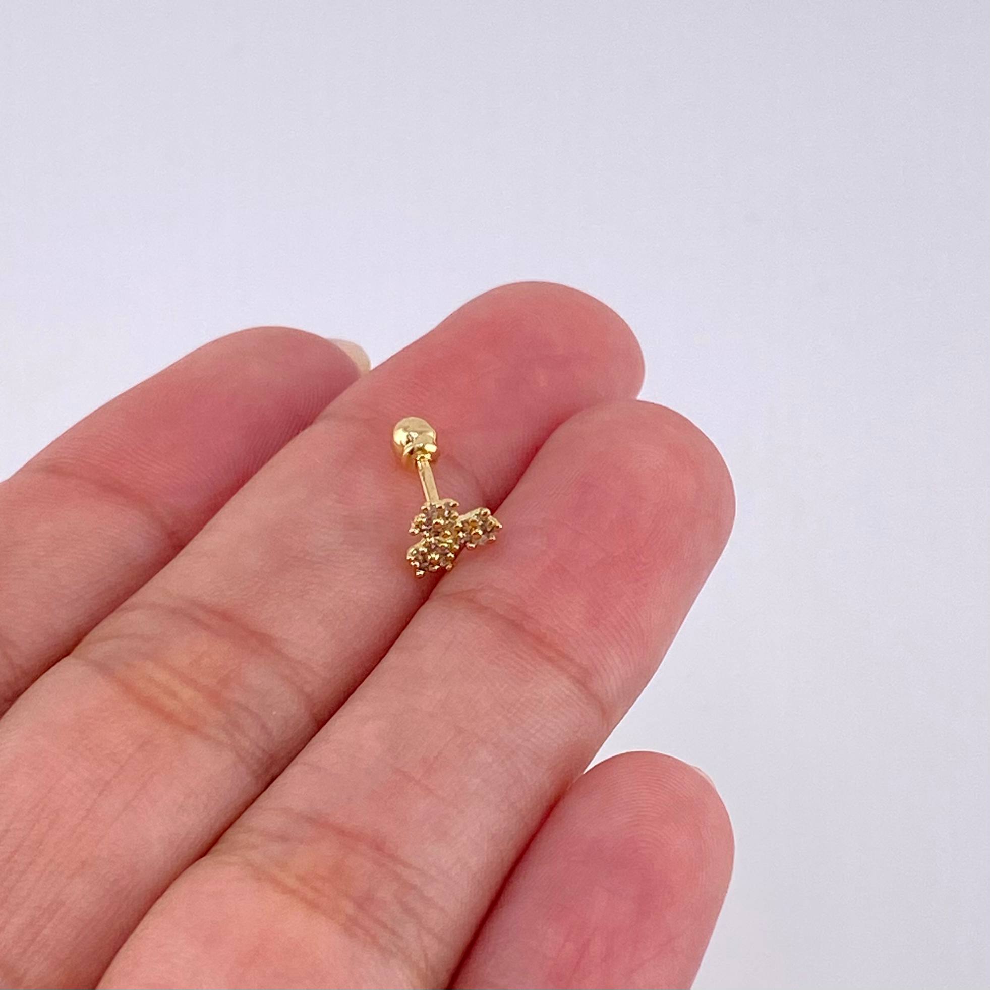 Piercing Trio De Estrellas 0.45 g / 1 cm Oro Amarillo 18K