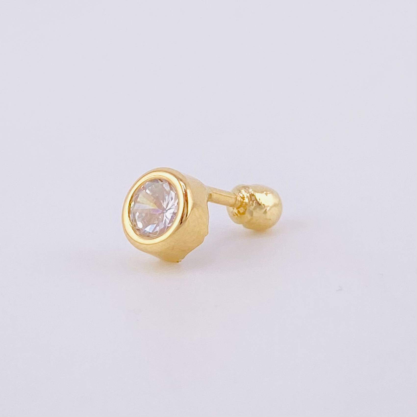 Piercing Cetro Circular Liso 0.5 g / 1 cm Oro Amarillo 18K