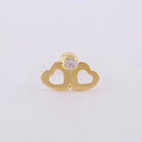 Piercing Chispa Duo Corazones 0.4 g / 1 cm Oro Amarillo 18K