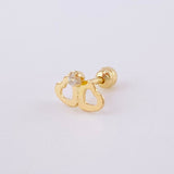 Piercing Chispa Duo Corazones 0.4 g / 1 cm Oro Amarillo 18K