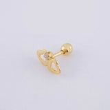 Piercing Chispa Duo Corazones 0.4 g / 1 cm Oro Amarillo 18K