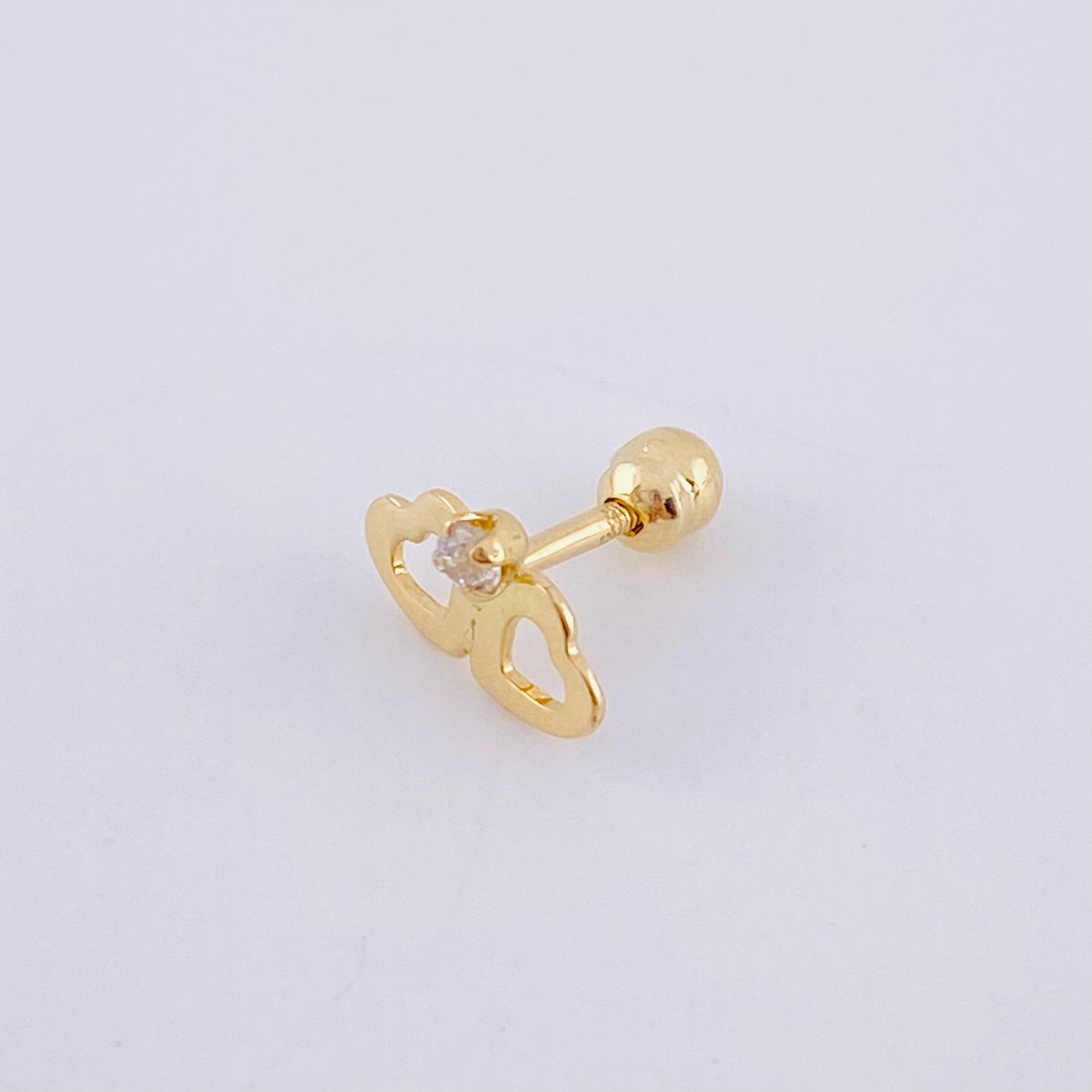Piercing Chispa Duo Corazones 0.4 g / 1 cm Oro Amarillo 18K