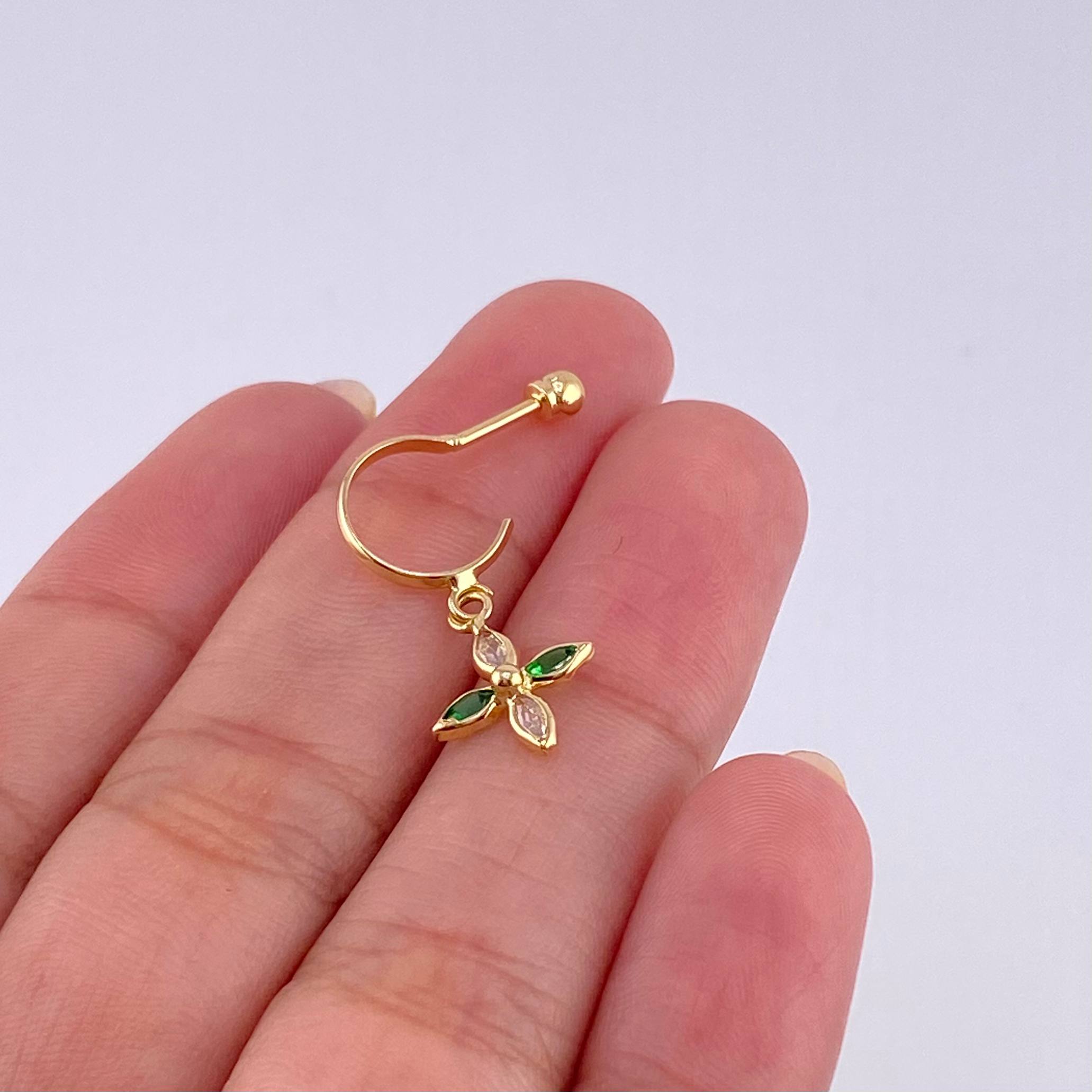 Piercing Flor 0.8 g / 1.9 cm Oro Amarillo 18K