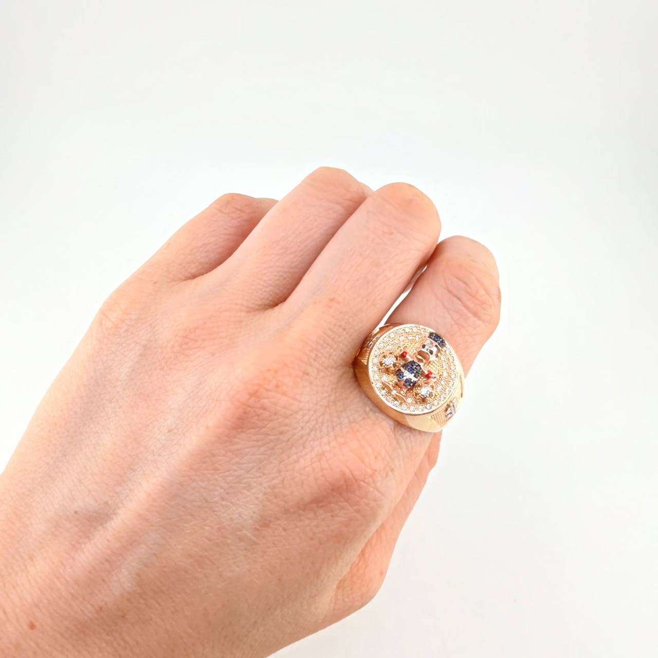 Anillo Pato Bolsa De Dinero 10 g / T10 1/2 Tres Oros 18K