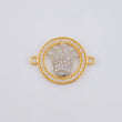 Herraje Circulo Corona 1.25 g / 1.9 cm Dos Oros Amarillo Blanco 18K