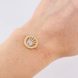 Herraje Circulo Corona 1.25 g / 1.9 cm Dos Oros Amarillo Blanco 18K
