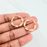Candongas Entorchadas Tornillo 1.95 g / 2.2 cm Oro Amarillo 18K