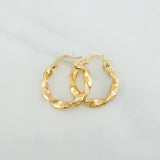 Candongas Entorchadas Tornillo 1.95 g / 2.2 cm Oro Amarillo 18K
