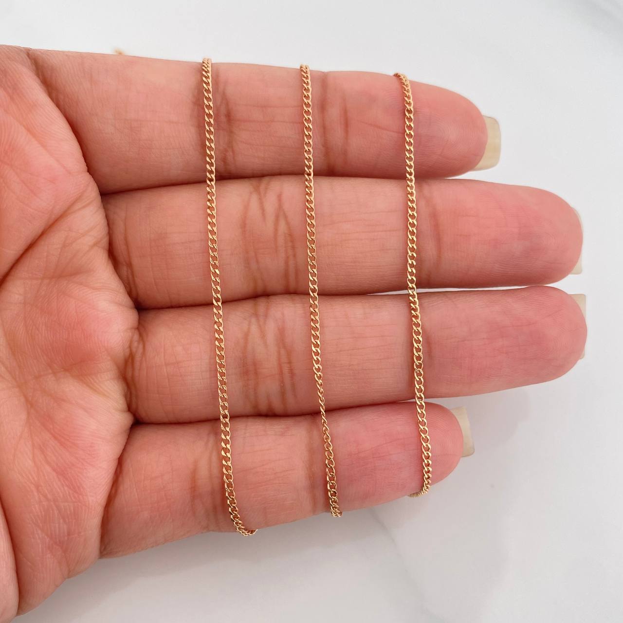 Cadena Cubana 1.45 g / 60 cm / 1.2 mm Oro Rosa 18K