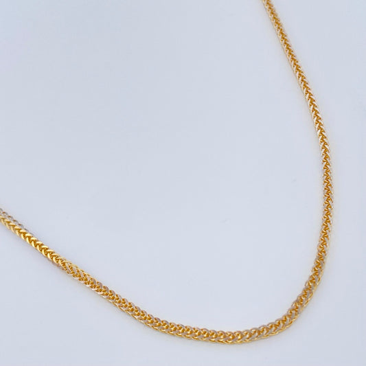 Cadena Franco 2.15gr / 45cm / Dos Oros Amarillo Blanco +3 18K &