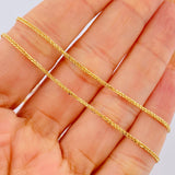 Cadena Franco 2gr / 40cm / Dos Oros Amarillo Blanco +3 18K &