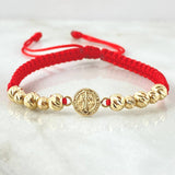 Pulsera Roja Herraje San Benito 1.7gr / Oro Amarillo 18K ©