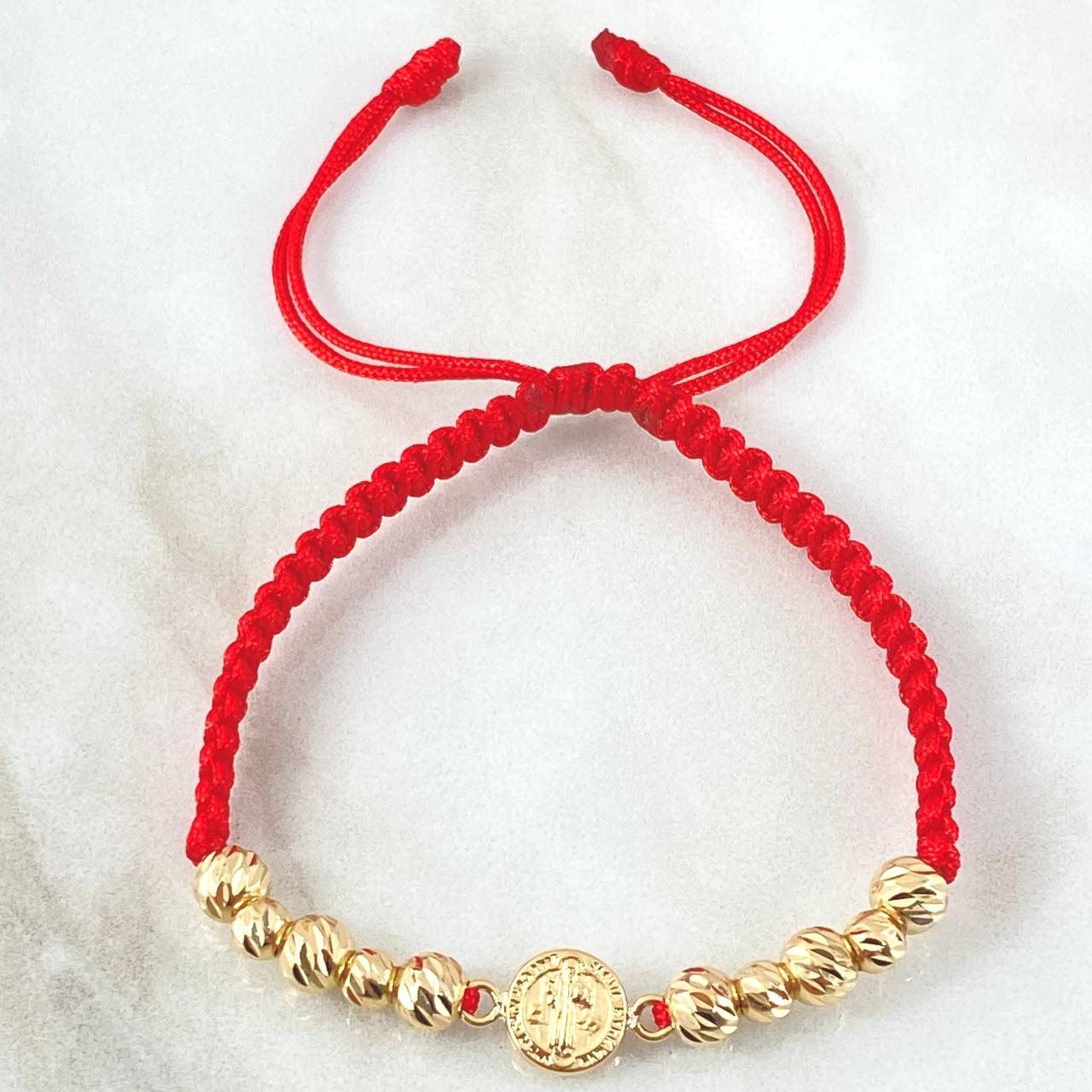 Pulsera Roja Herraje San Benito 1.7gr / Oro Amarillo 18K ©