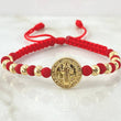 Pulsera Roja Herraje San Benito 2.4gr / Oro Amarillo 18K ©