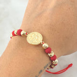 Pulsera Roja Herraje San Benito 3.6gr / Oro Amarillo 18K ©
