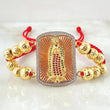 Pulsera Roja Herraje Virgen Guadalupe 13.1gr / Tres Oros 18K ©