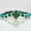 Pulsera Verde Herraje Trebol 2.95gr / Oro Amarillo Nac.Esp. 18K ©