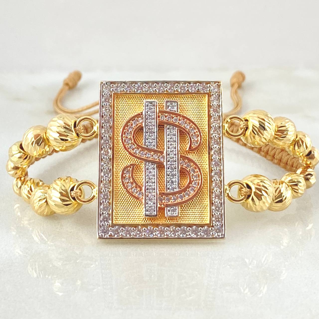Pulsera Dorada Herraje Signo Peso 12.1gr / Tres Oros 18K ©