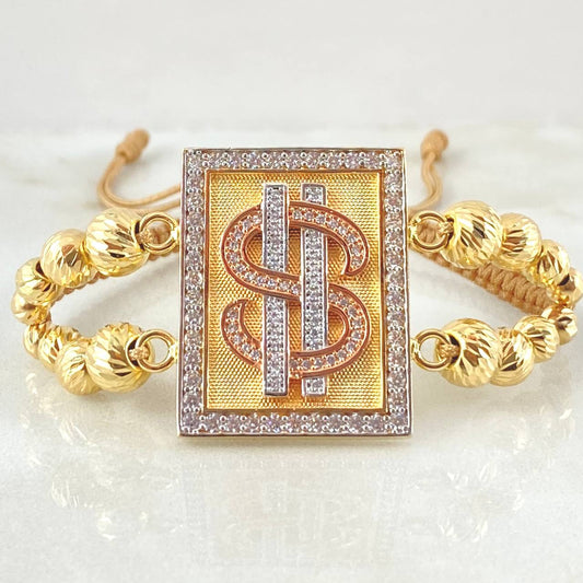 Pulsera Dorada Herraje Signo Peso 12.1gr / Tres Oros 18K ©
