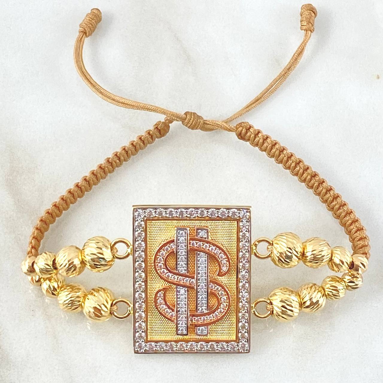 Pulsera Dorada Herraje Signo Peso 12.1gr / Tres Oros 18K ©