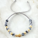 Pulsera Gris Herraje Bolsa Dinero 1.25gr / Oro Amarillo 18K ©