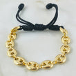 Pulsera Negra Herraje Retazo GC 4.4gr / Oro Amarillo 18K ©