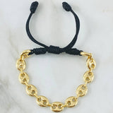 Pulsera Negra Herraje Retazo GC 4.4gr / Oro Amarillo 18K ©
