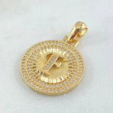 Dije Medalla Letra F 4.5gr / 3cm / Oro Amarillo 18K