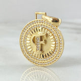 Dije Medalla Letra F 4.5gr / 3cm / Oro Amarillo 18K