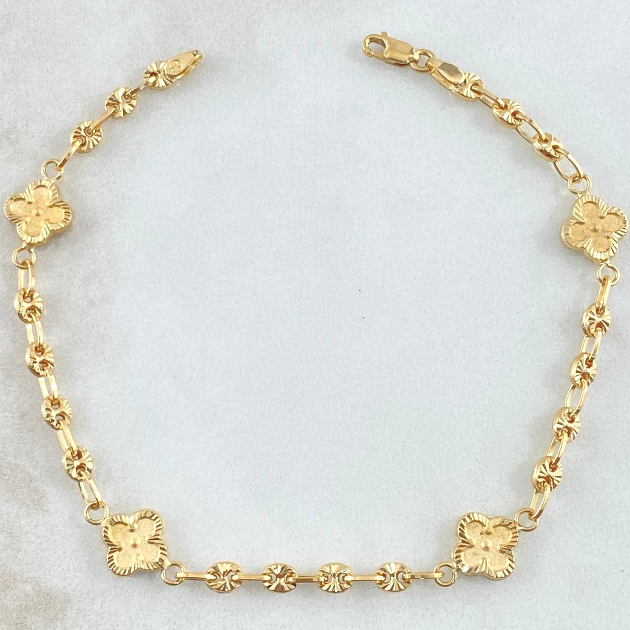 Pulso GC Trebol Dorado 4.15gr / 18.5cm / Oro Amarillo 18K ©