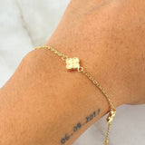 Pulso Aro Seguido Trébol 2.4gr / 18.5cm / Oro Amarillo 18K