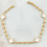 Pulso GC Trebol Blanco 3.95gr / 18.5cm / Oro Amarillo 18K ©