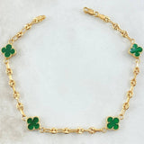 Pulso GC Trebol Verde 3.95gr / 18.5cm / Oro Amarillo 18K ©