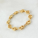 Anillo Gc Diamantado 0.85gr / T10 - 9 1/2 / 4mm Oro Amarillo 18K ©