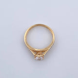 Anillo Solitario Puente 2.5gr / T6 1/2 / Dos Oros Amarillo Blanco 18K &