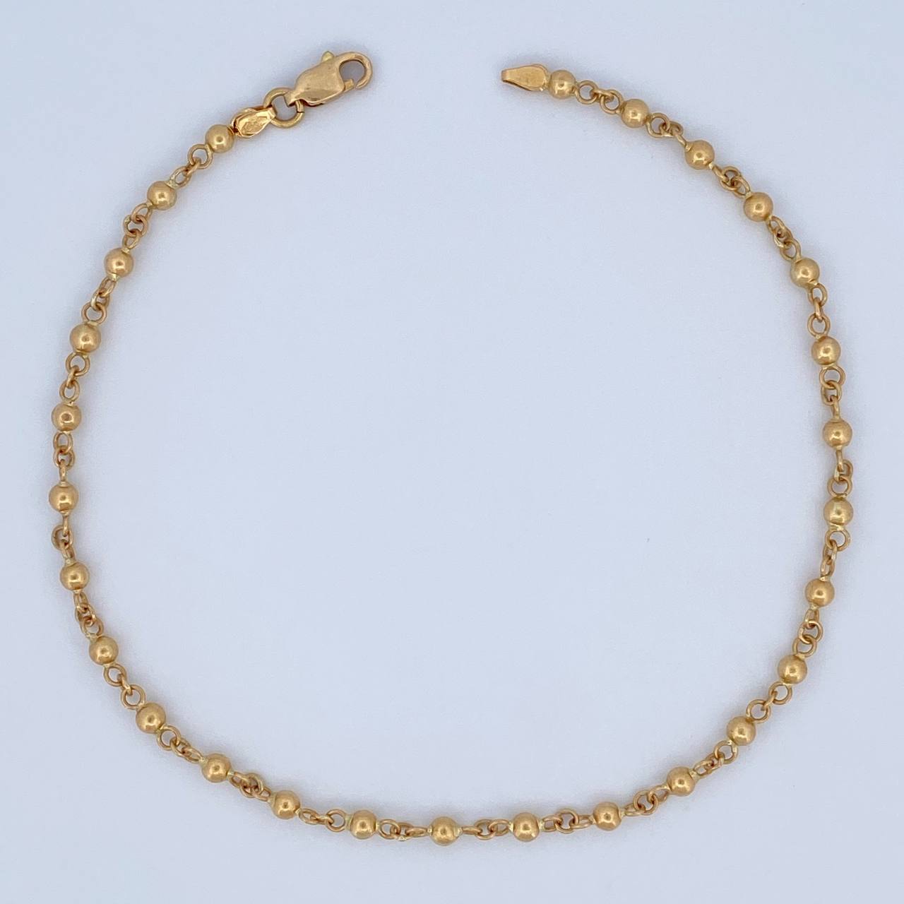 Tobillera Bolas 3.75gr / 25.2cm / Oro Amarillo 18K &