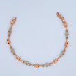 Pulso Rustico Flores 4.05gr / 18cm / Dos Oros Blanco Rosa 18K &
