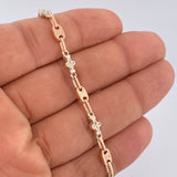 Pulso Rustico Flores 4.05gr / 18cm / Dos Oros Blanco Rosa 18K &