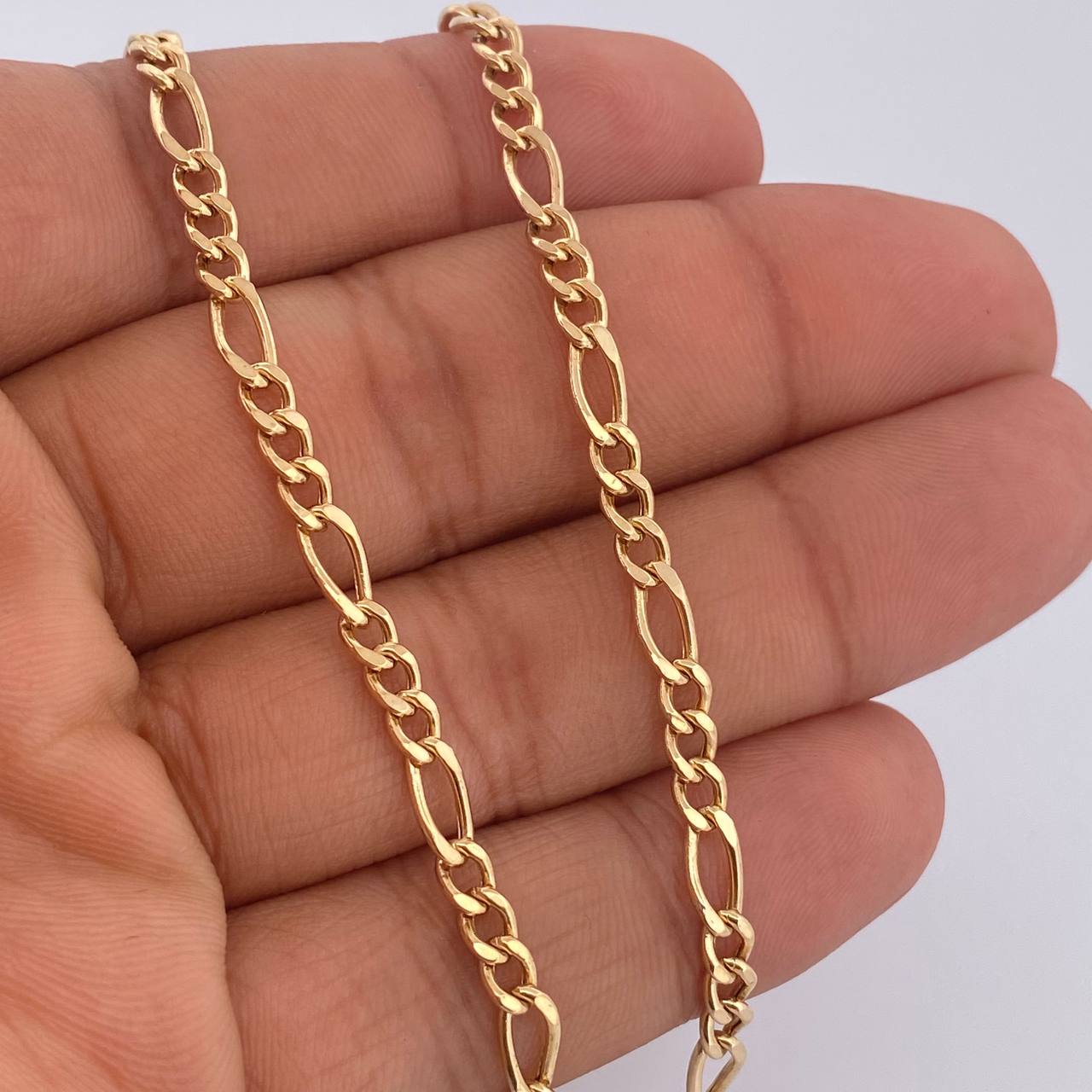 Cadena Figaro 9.7gr / 60cm / Oro Amarillo +1 18K &