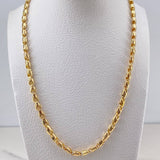 Cadena Rustica Espiga 15.65gr / 60cm / 4mm Troquelada Oro Amarillo 18K &