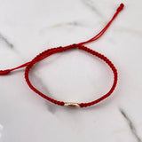 Pulsera Roja San Benito 0.4gr / Tambor Oro Rosa 18K &