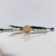 Pulsera Verde Corona RX 1.2gr / 3mm Bolas Lisas Neoprenos Blancos Oro Amarillo 18K &