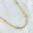 Cadena Rustica Barril Rayado 8.95gr / 50cm / 3mm Bolas Diamantadas Cauchos Rosados Azules Oro Amarillo 18K