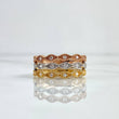 Anillo Trio De Ojos 5.15gr / T8 3/4 / Circones Blancos Tres Oros 18K