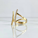 Anillo Abrazo Picis 3.15gr / T6 1/2 / Circones Blancos Oro Amarillo 18K